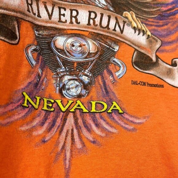 2007 Laughlin Nevada River Run Graphic Tee Mens L - XL Distressed Harley Biker - Picture 2 of 8